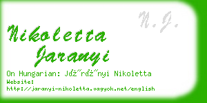 nikoletta jaranyi business card